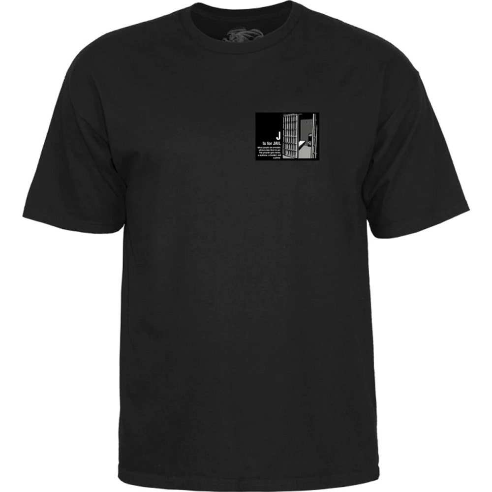 Powell Peralta Senn Police Black T-Shirt [Size: M]