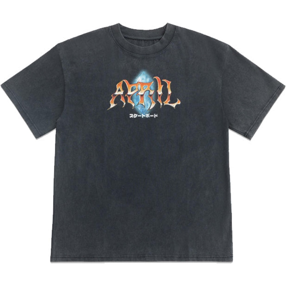 April Japanese Washed Black T-Shirt [Size: XXL]