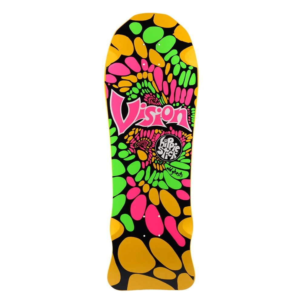 Vision Hippie Stick Reissue Yellow Skateboard Deck