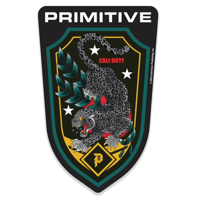 Primitive Black Jaguar Skateboard Sticker
