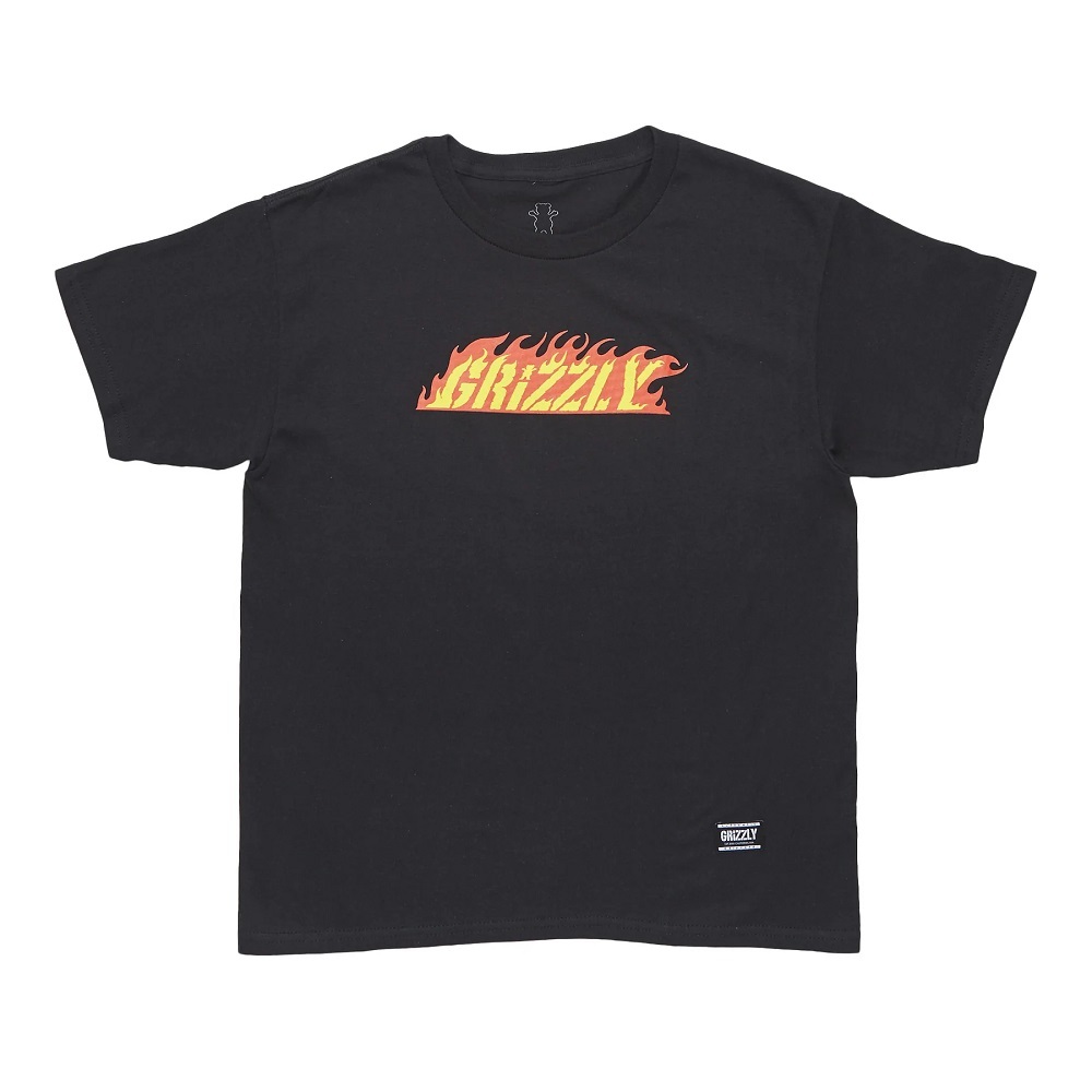 Grizzly Hot Rod Black Youth T-Shirt [Size: M]