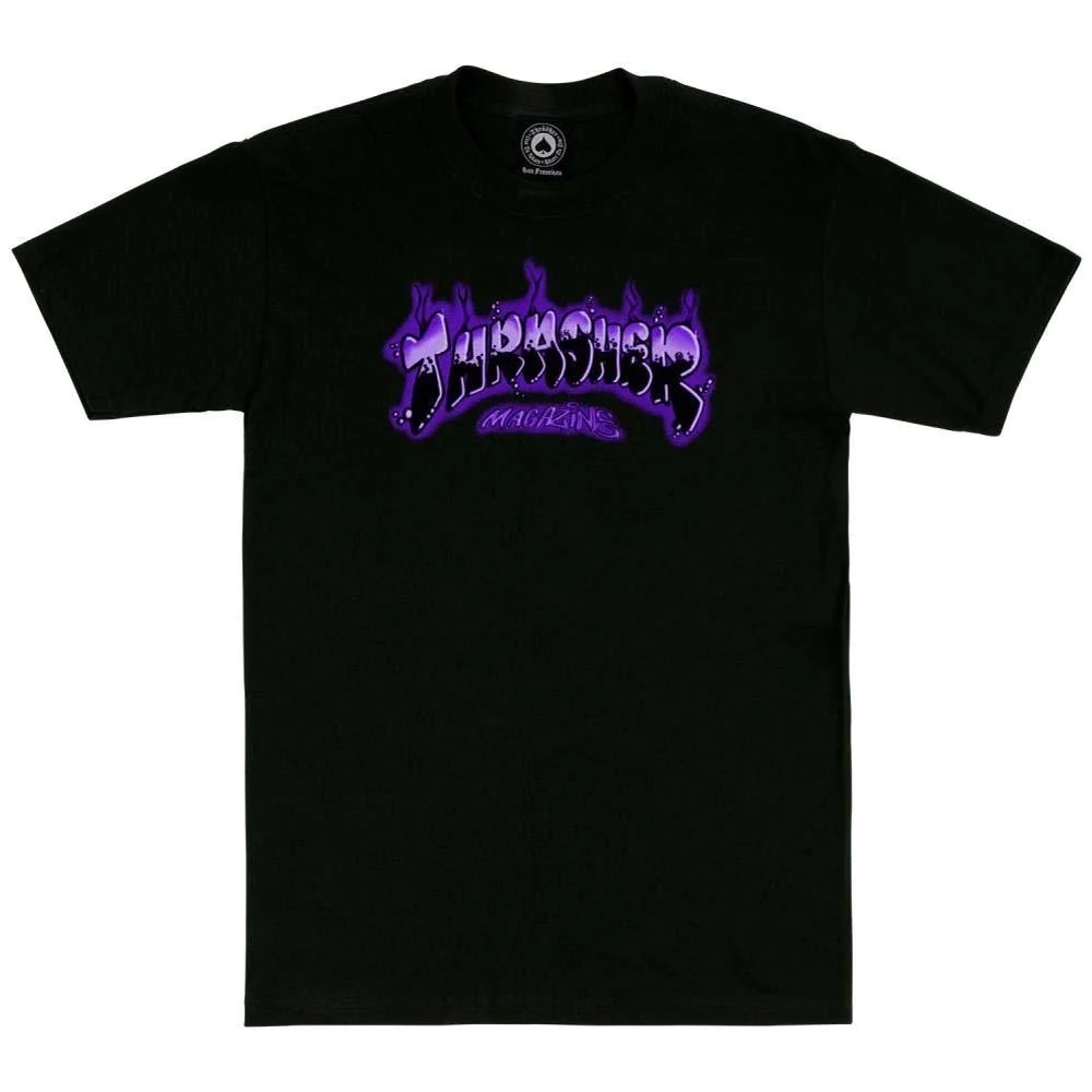 Thrasher Airbrush Black Purple Youth T-Shirt [Size: Youth S]