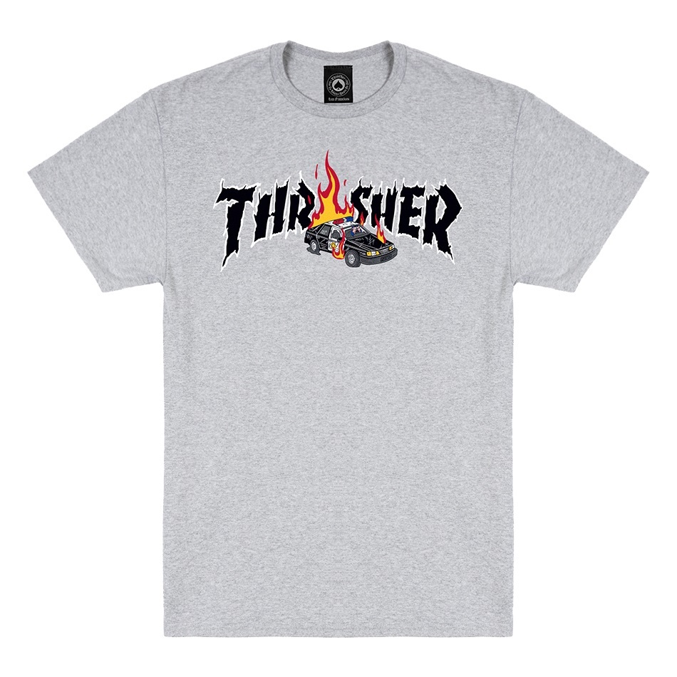 Thrasher Cop Car Grey Youth T-Shirt [Size: XS]