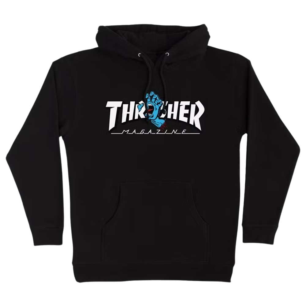 Santa Cruz X Thrasher Screaming Logo Black Hoodie [Size: M]