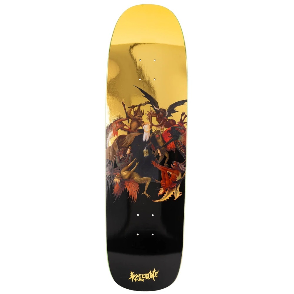 Welcome Torment On Golem Black Gold Foil 9.25 Skateboard Deck