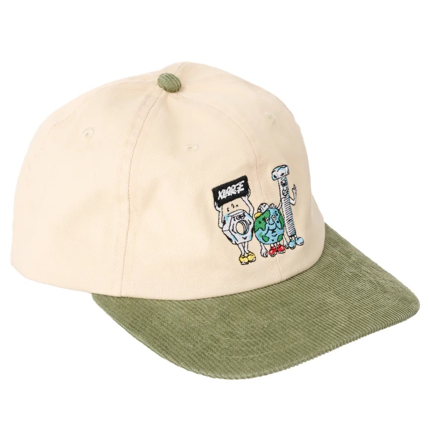 XLarge Trio Washed White Forest Green Snapback Hat