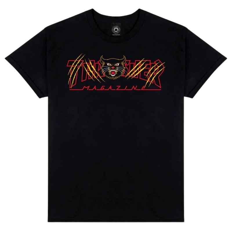 Thrasher Gato Black T-Shirt [Size: M]