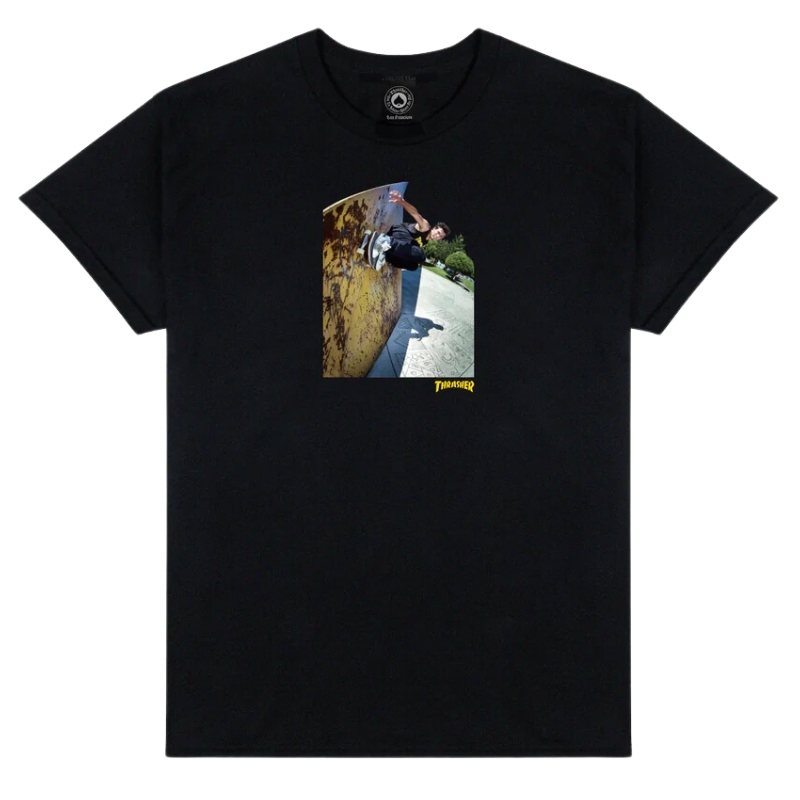 Thrasher Mic-E Wallride Black T-Shirt [Size: M]