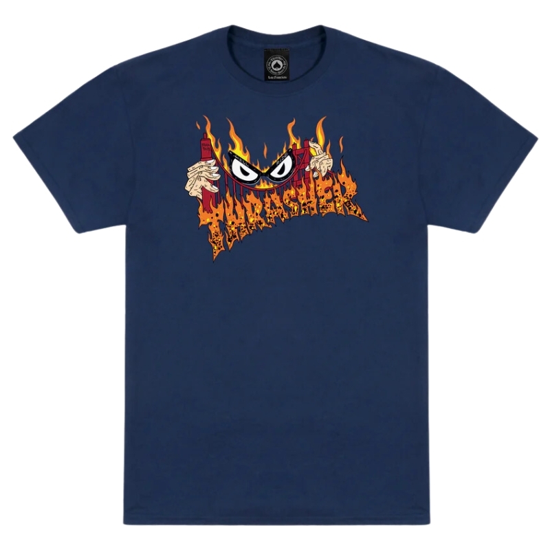 Thrasher Sucka Free Navy T-Shirt [Size: M]