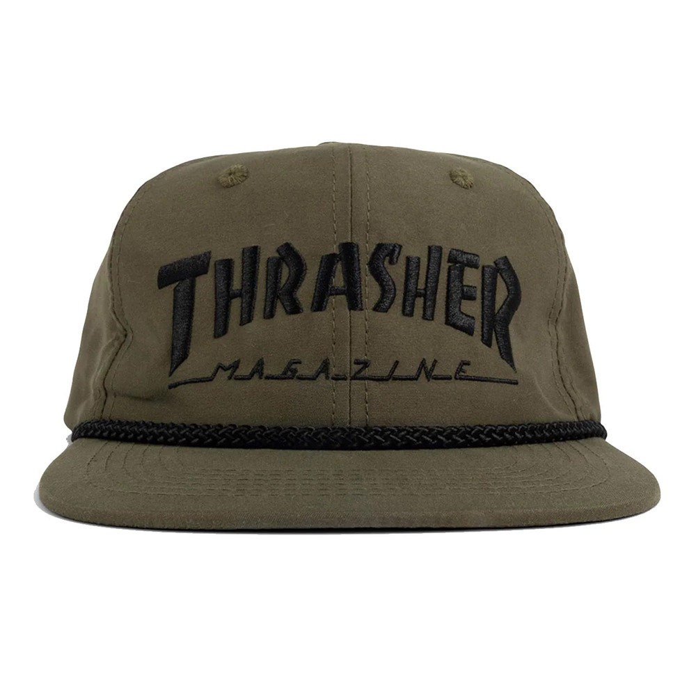 Thrasher Rope Olive Black Snapback Hat