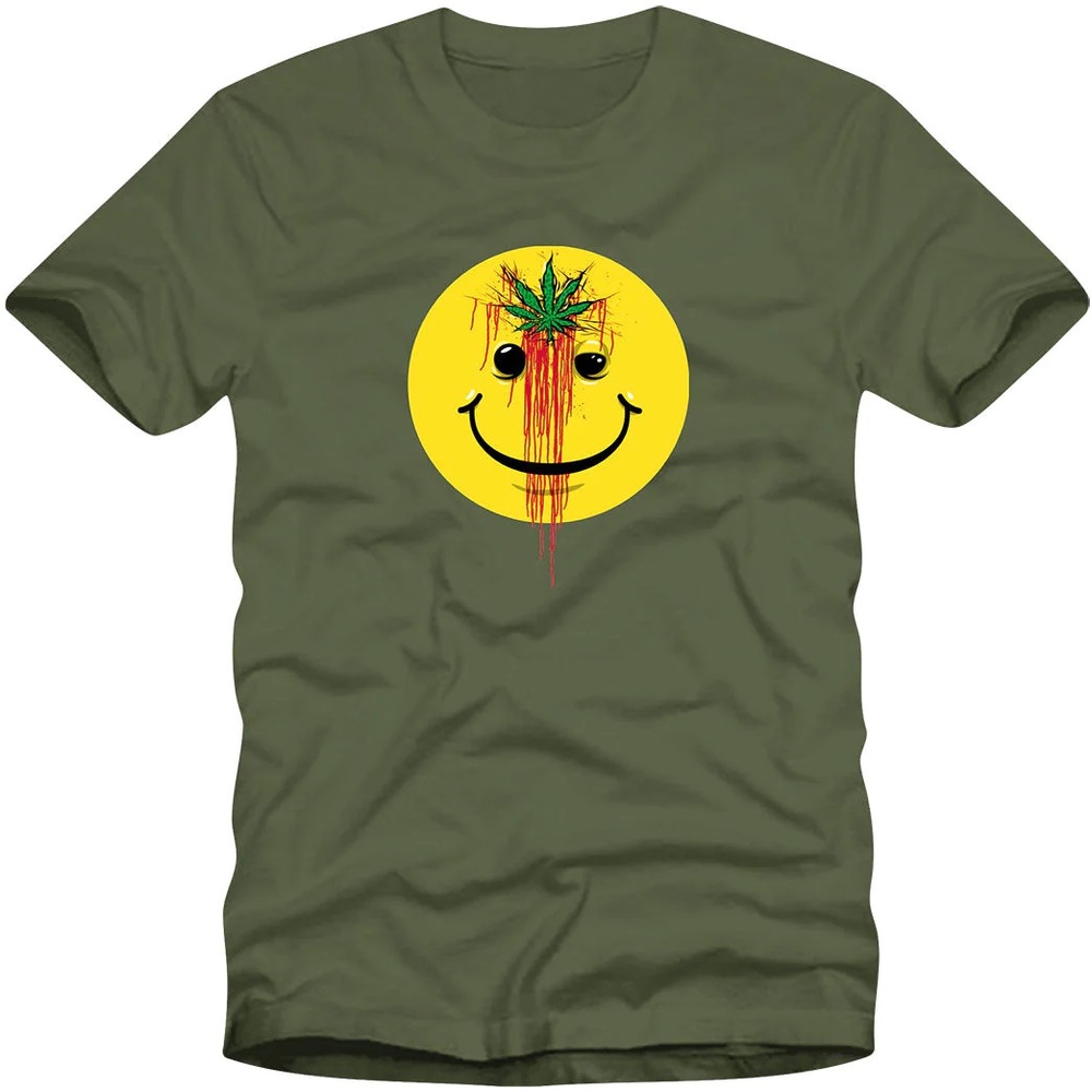 Strangelove Mr Nice Guy Circle Military Green T-Shirt [Size: L]