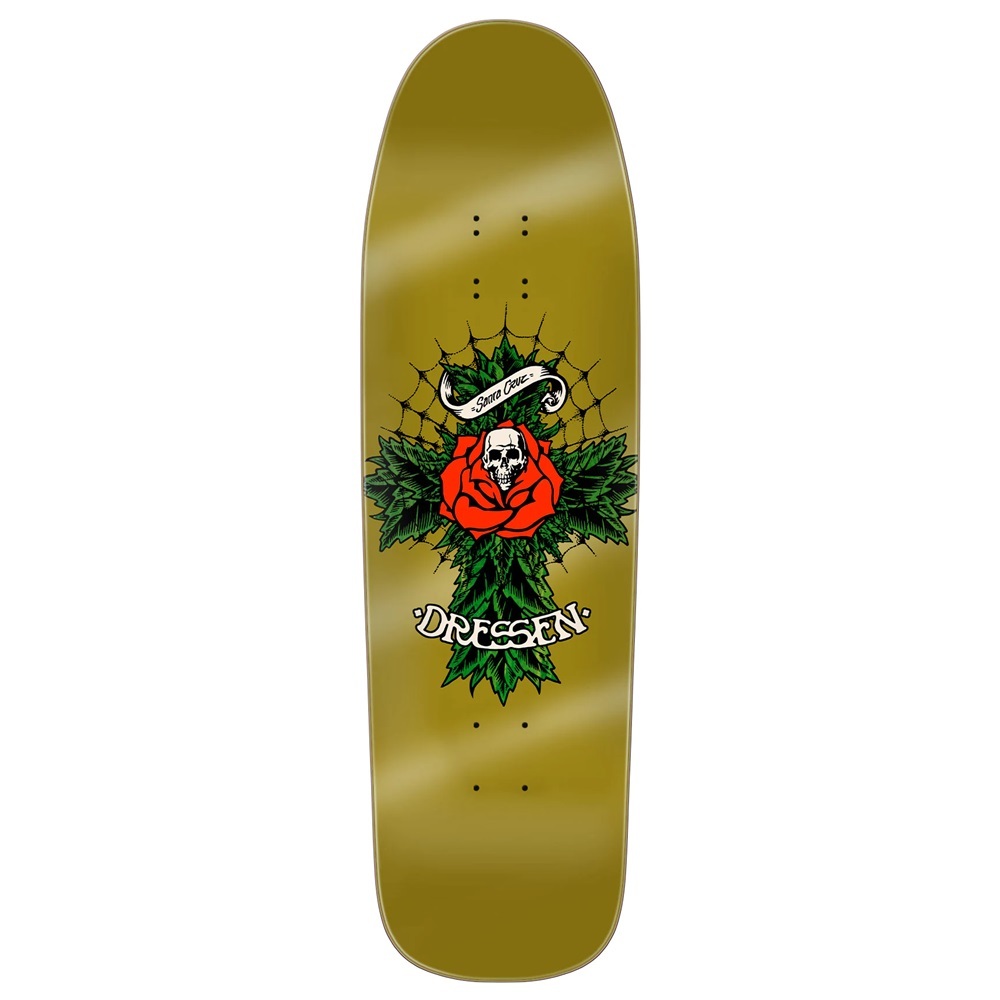 Santa Cruz Dressen Rose Cross Two Shaped 9.31 Skateboard Deck