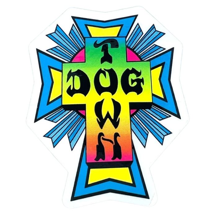 Dogtown Cross Logo 80s Neon Sticker
