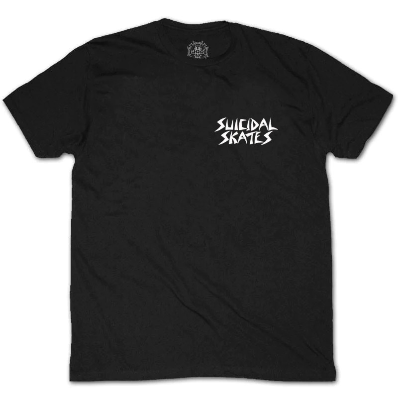 Dogtown Suicidal Skates Punk Skull Black Silver Hat T-Shirt [Size: XL]