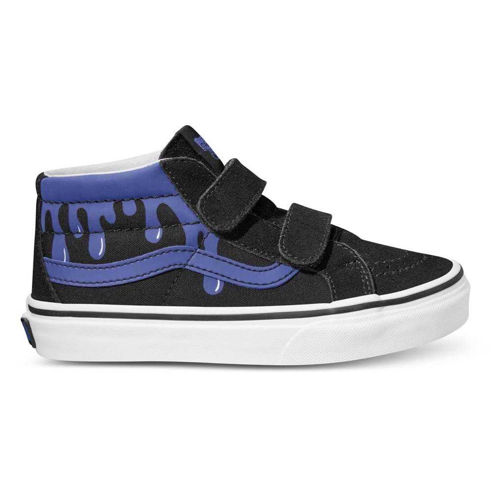 Vans Sk8 Mid Reissue V Glow Slime Black Blue Kids Shoes [Size: 11C]