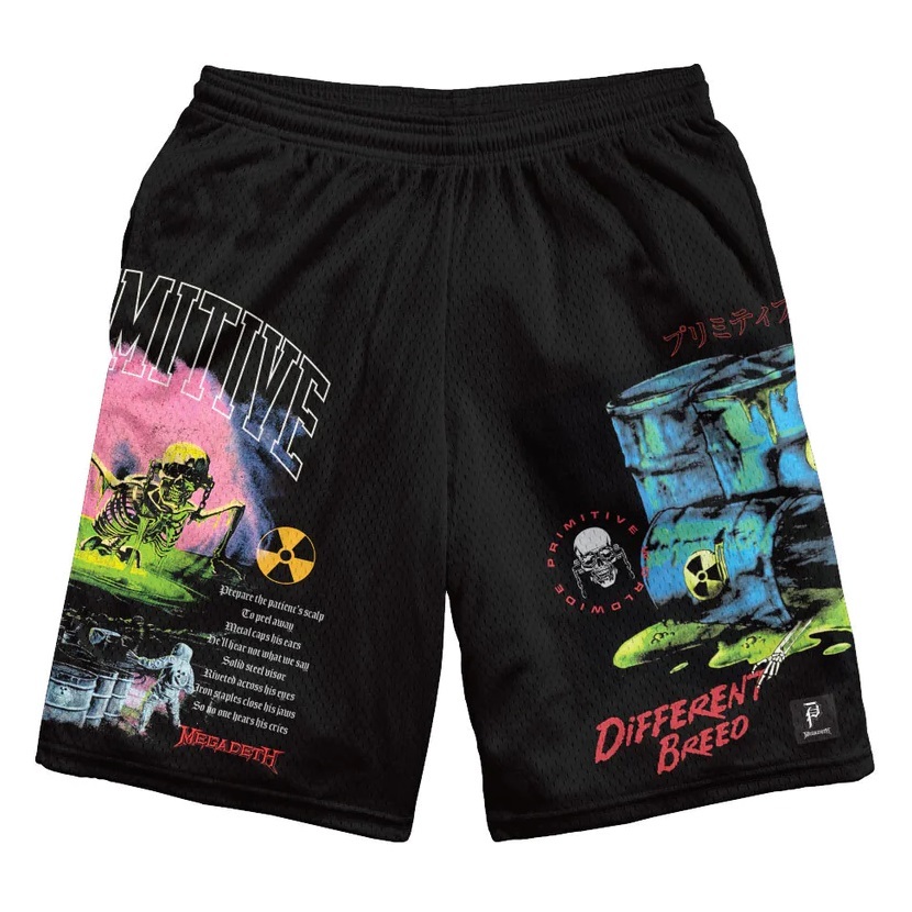 Primitive X Megadeth Birth Mesh Black Shorts [Size: S]