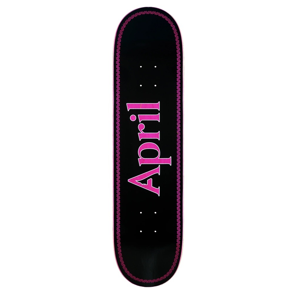 April OG Logo Helix Pink On Black 8.5 Skateboard Deck