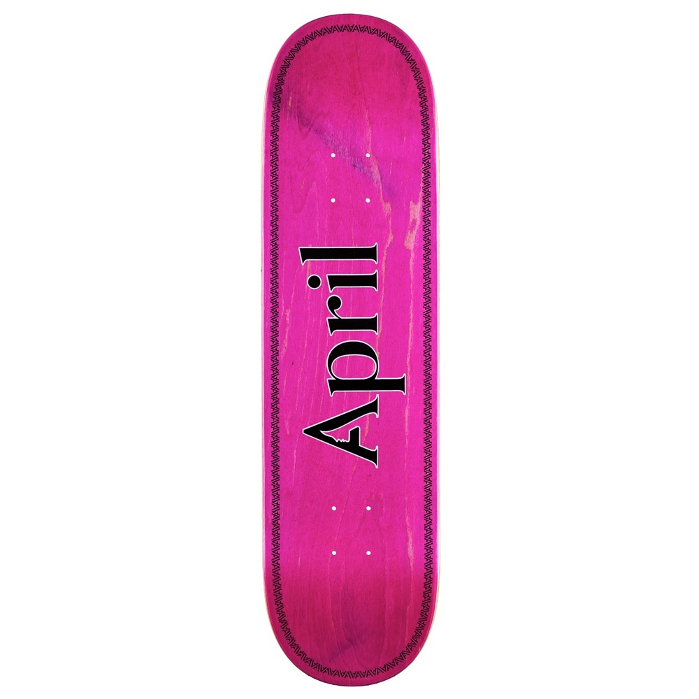 April OG Logo Helix Black On Pink 8.25 Skateboard Deck