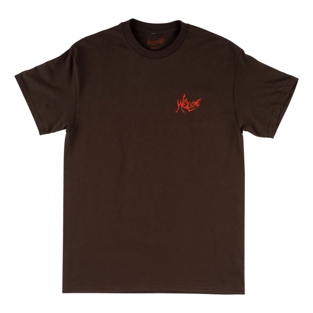 Welcome Skateboards Twin Spine Dark Chocolate T-Shirt [Size: L]