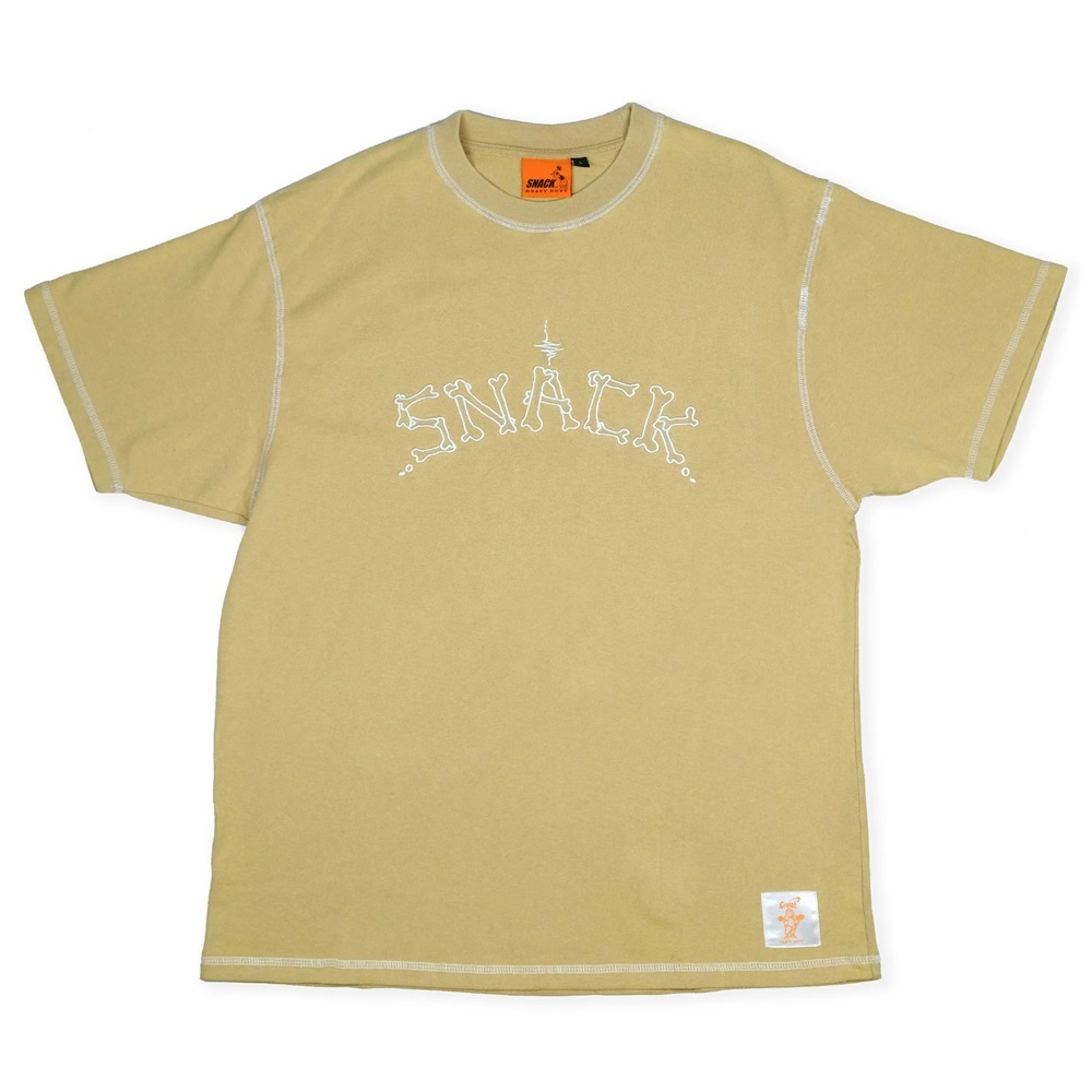 Snack Skateboards Bones Embroidered Sand T-Shirt [Size: S]
