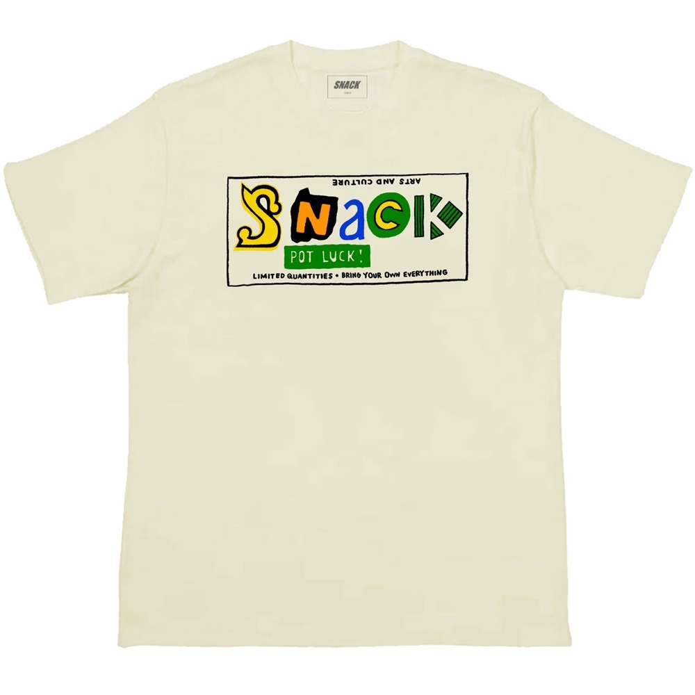 Snack Skateboards Pot Luck Cream T-Shirt [Size: M]