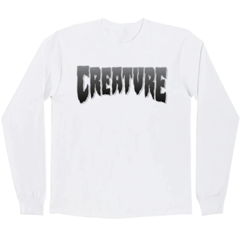 Creature Logo White Long Sleeve Shirt [Size: L]