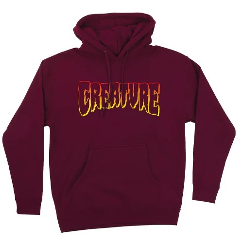 Creature Logo Outline Maroon Hoodie [Size: L]