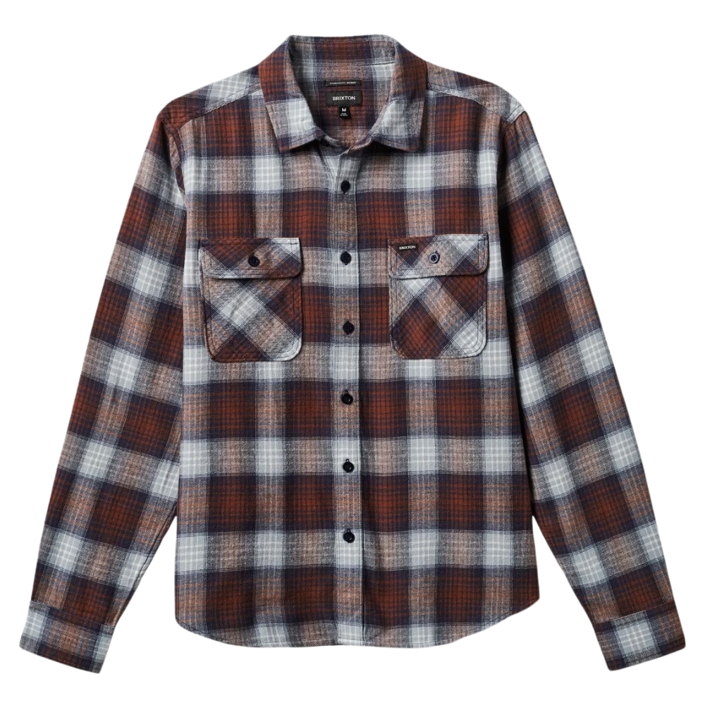 Brixton Bowery LW Ultra Flannel Washed Navy Dusty Blue Button Up Shirt [Size: M]
