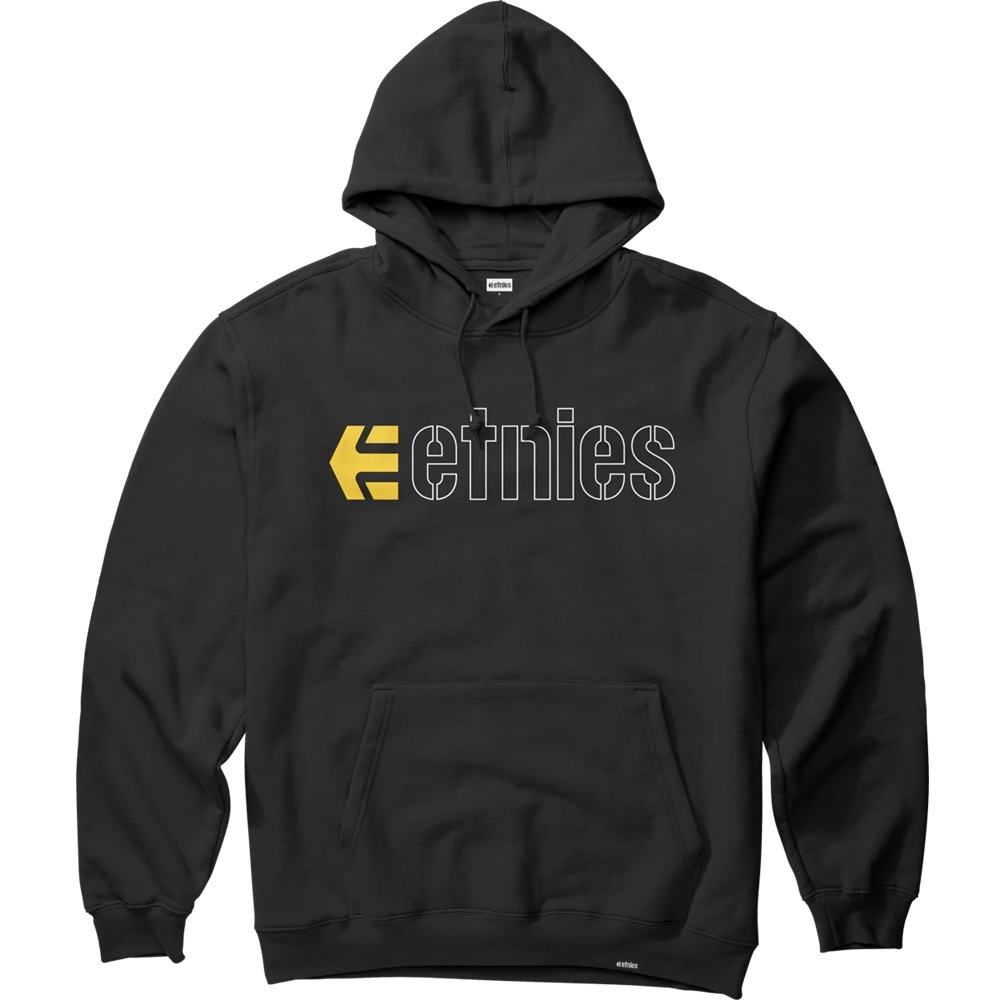 Etnies Ecorp Black White Yellow Kids Hoodie [Size: XS]