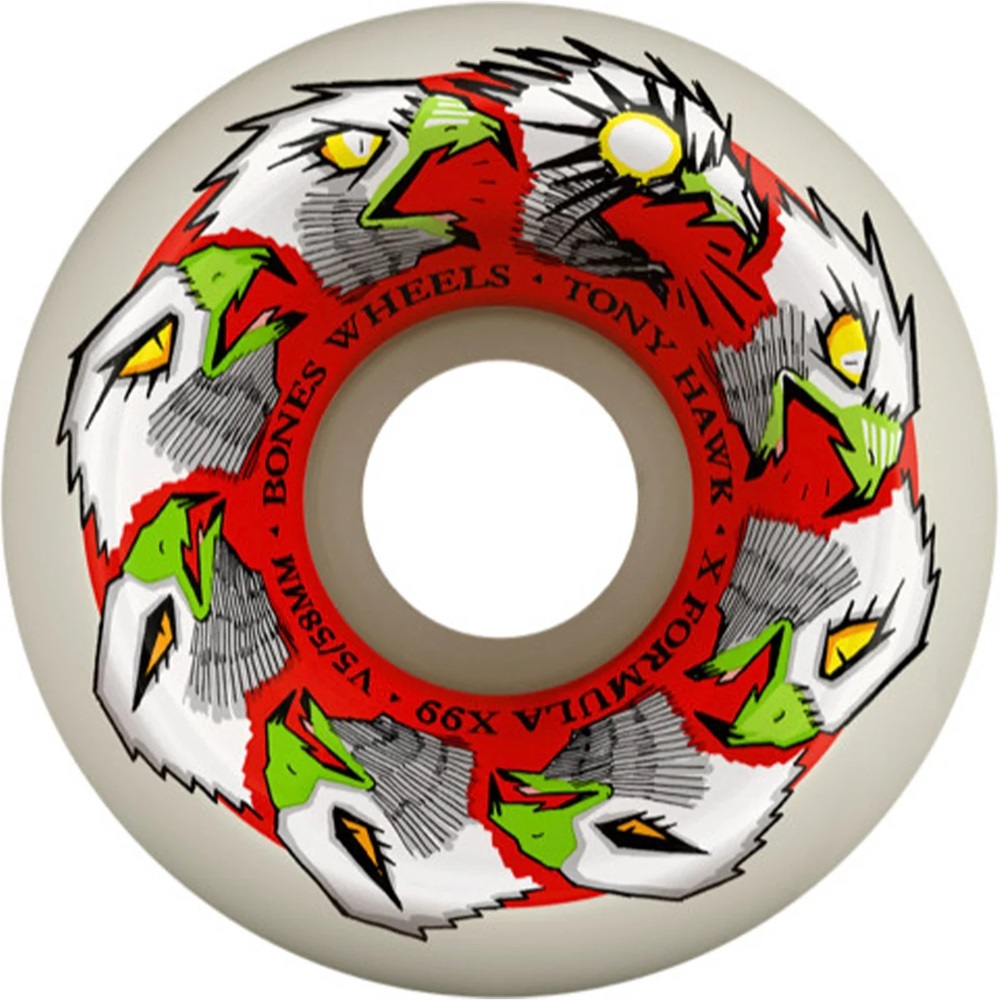 Bones X-Formula Hawk Animation Side Cut V5 99A 58mm Skateboard Wheels