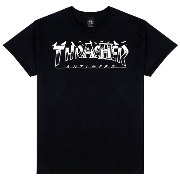 Thrasher X Antihero Pigeon Mag Black T-Shirt [Size: S]