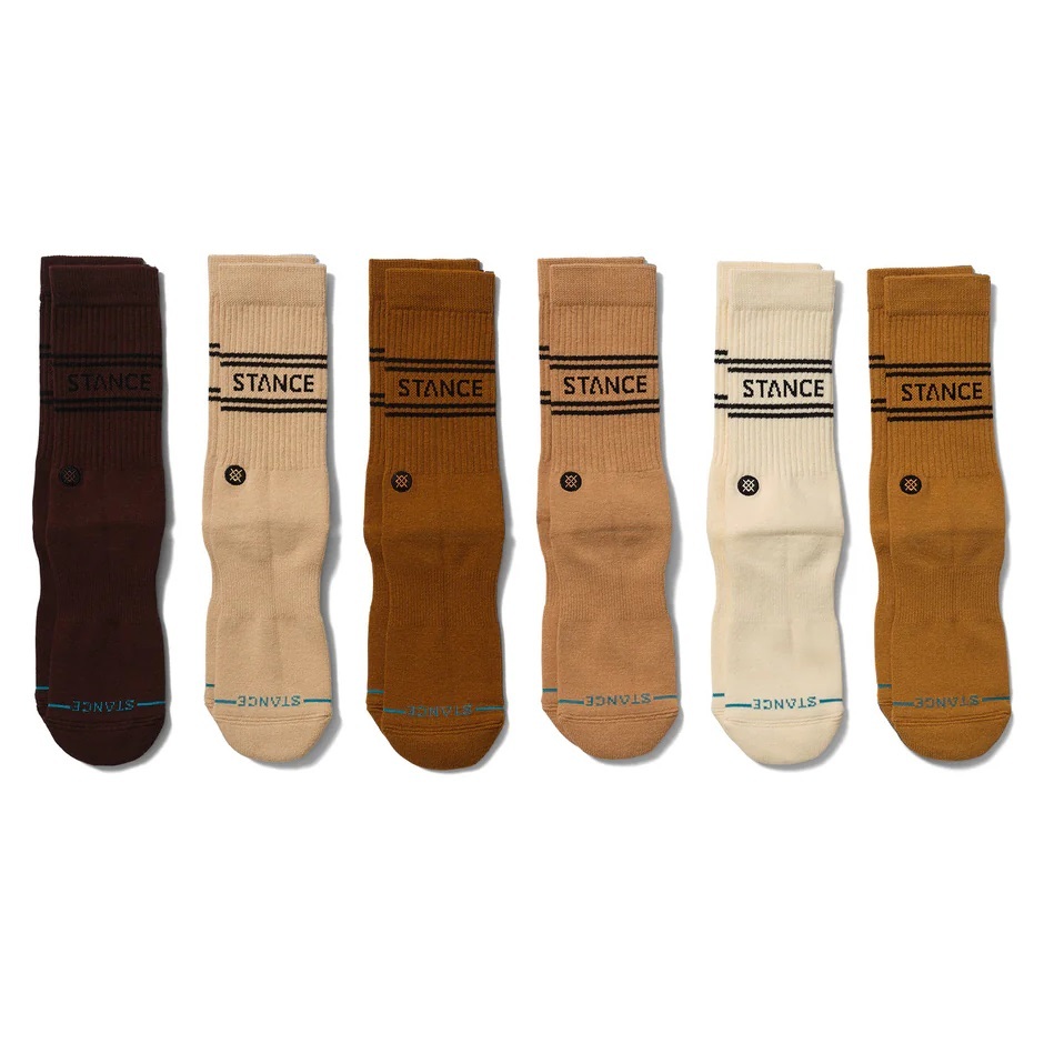 Stance Basic Crew 6 Pack Cream Large Mens Socks