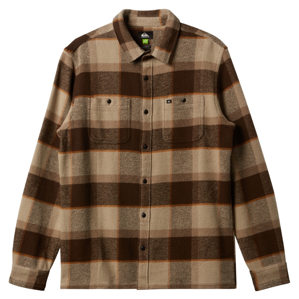 Quiksilver New Seeker Dark Brown Flannel Button Up Shirt [Size: S]