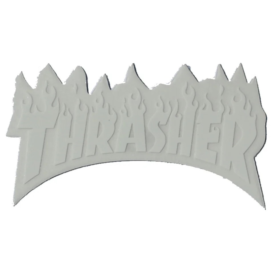 Thrasher Flame Logo Small Sticker [Colour: White]