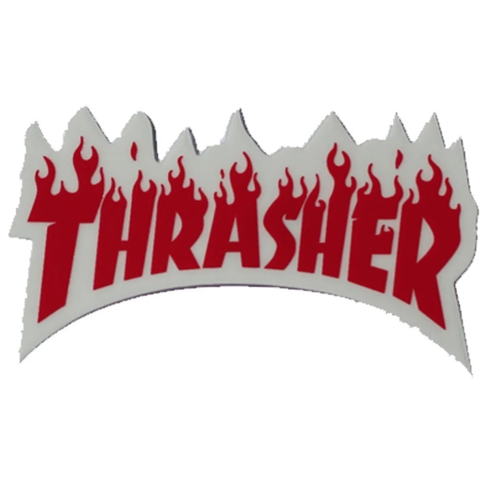 Thrasher Flame Logo Small Sticker [Colour: Red]