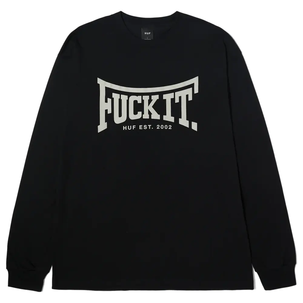 HUF Throwing Hands Black Long Sleeve Shirt [Size: XL]
