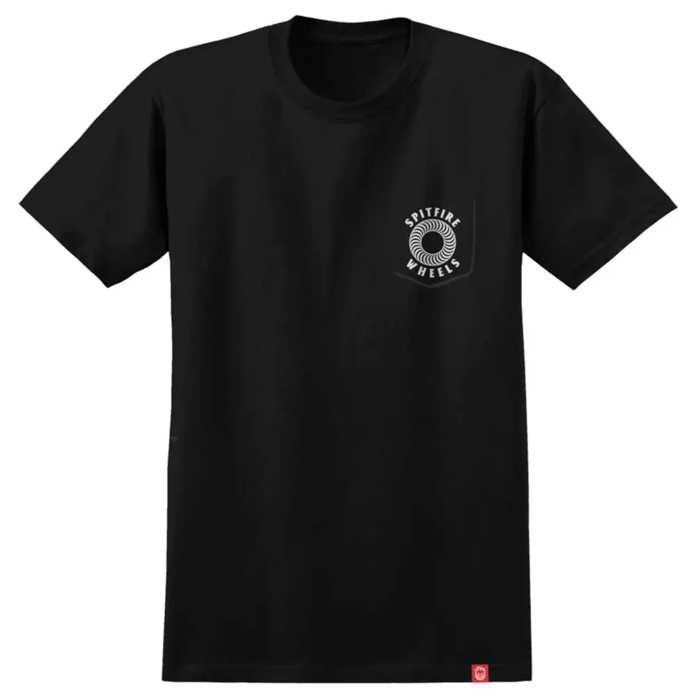 Spitfire Pocket Hollow Classic Black White T-Shirt [Size: M]