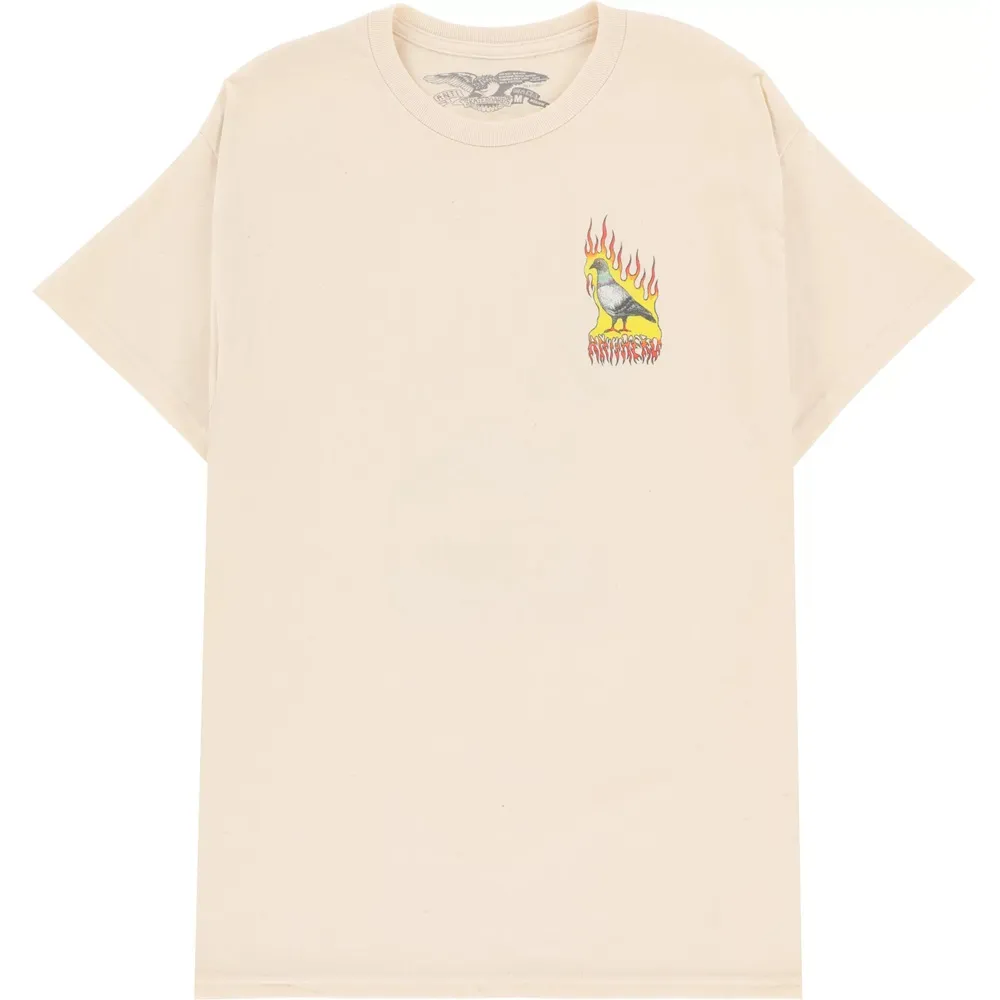 Anti Hero Flame Pigeon Natural T-Shirt [Size: XL]