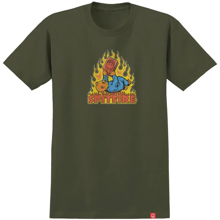 Spitfire Demonseed Military Green T-Shirt [Size: M]