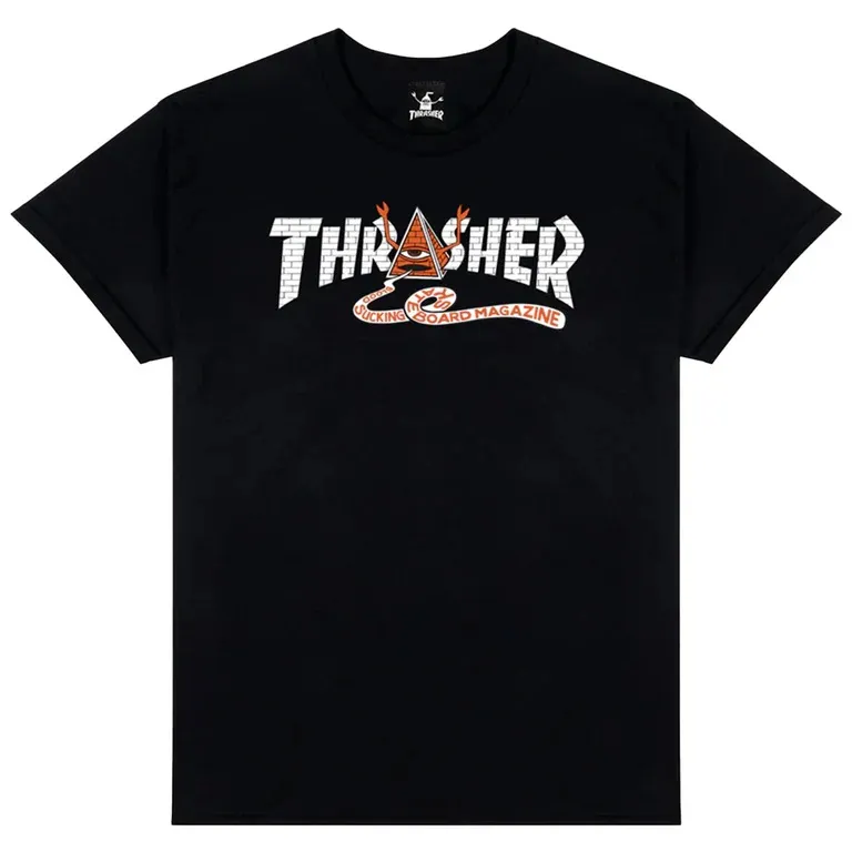Thrasher X Toy Machine Pyramid Black T-Shirt [Size: M]