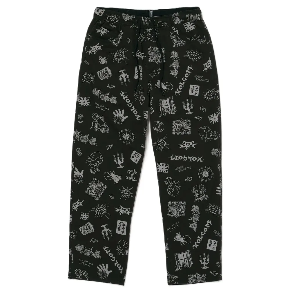 Volcom Keutchi Elastic Waist Black Pants [Size: S]