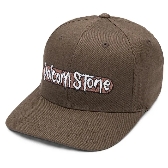 Volcom Cryptic Bar Dark Earth Flexfit Hat [Size: L-XL]