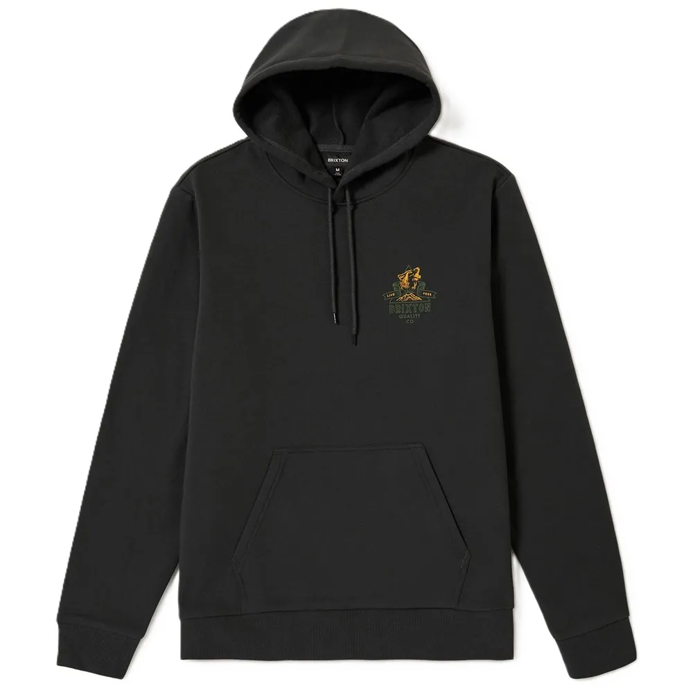 Brixton Roaring Wolf Washed Black Hoodie [Size: M]