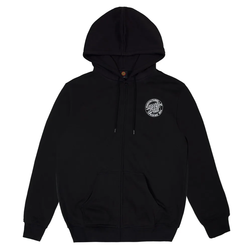 Santa Cruz MFG Dot Full Zip Black Hoodie [Size: M]