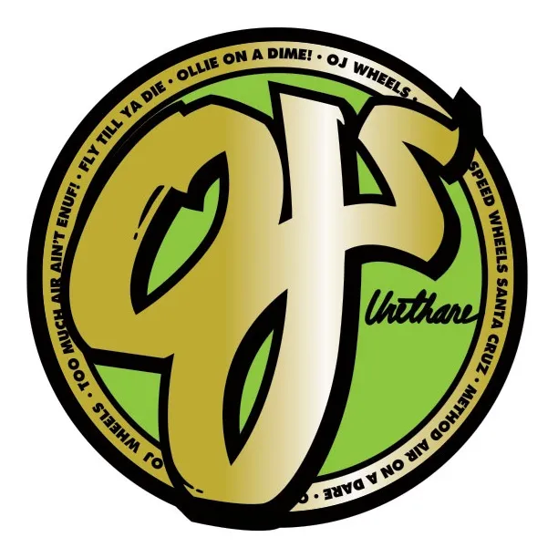OJ Wheels Ollie On Dime Gold Sticker