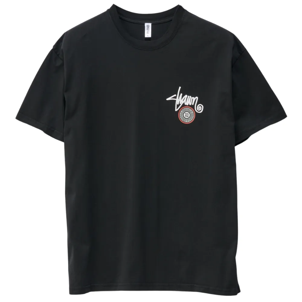 S/Double Tack Dot Washed Black T-Shirt [Size: M]
