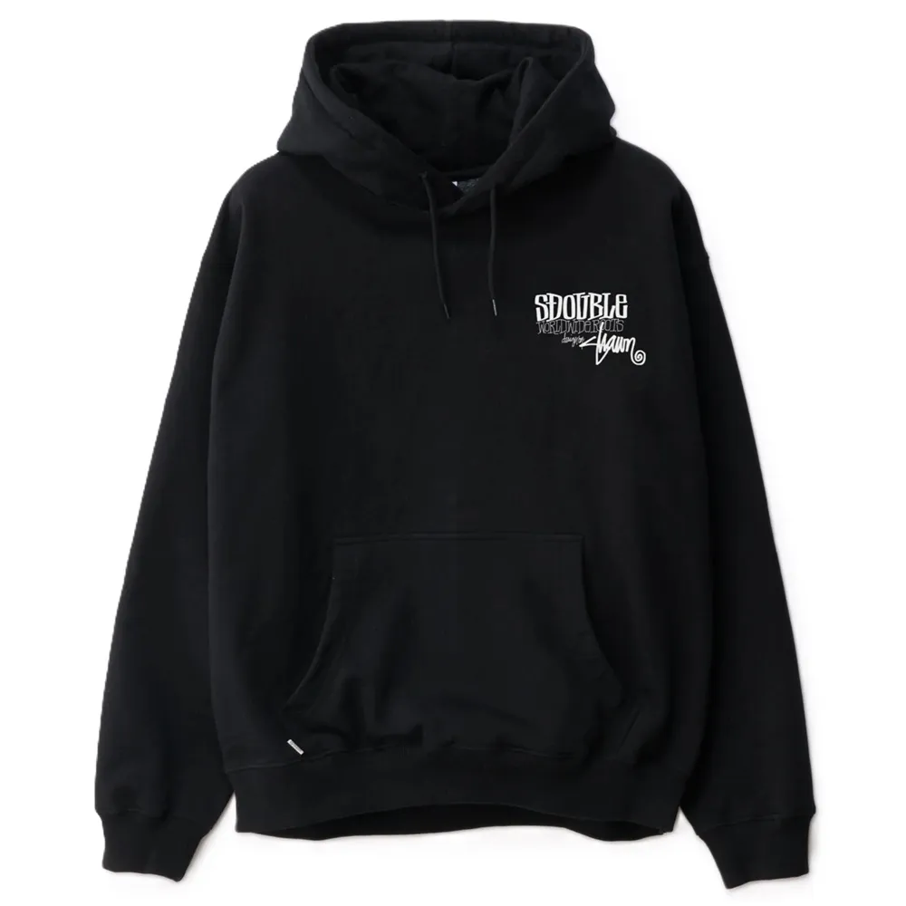 S/Double World Wide Roots Black Hoodie [Size: S]