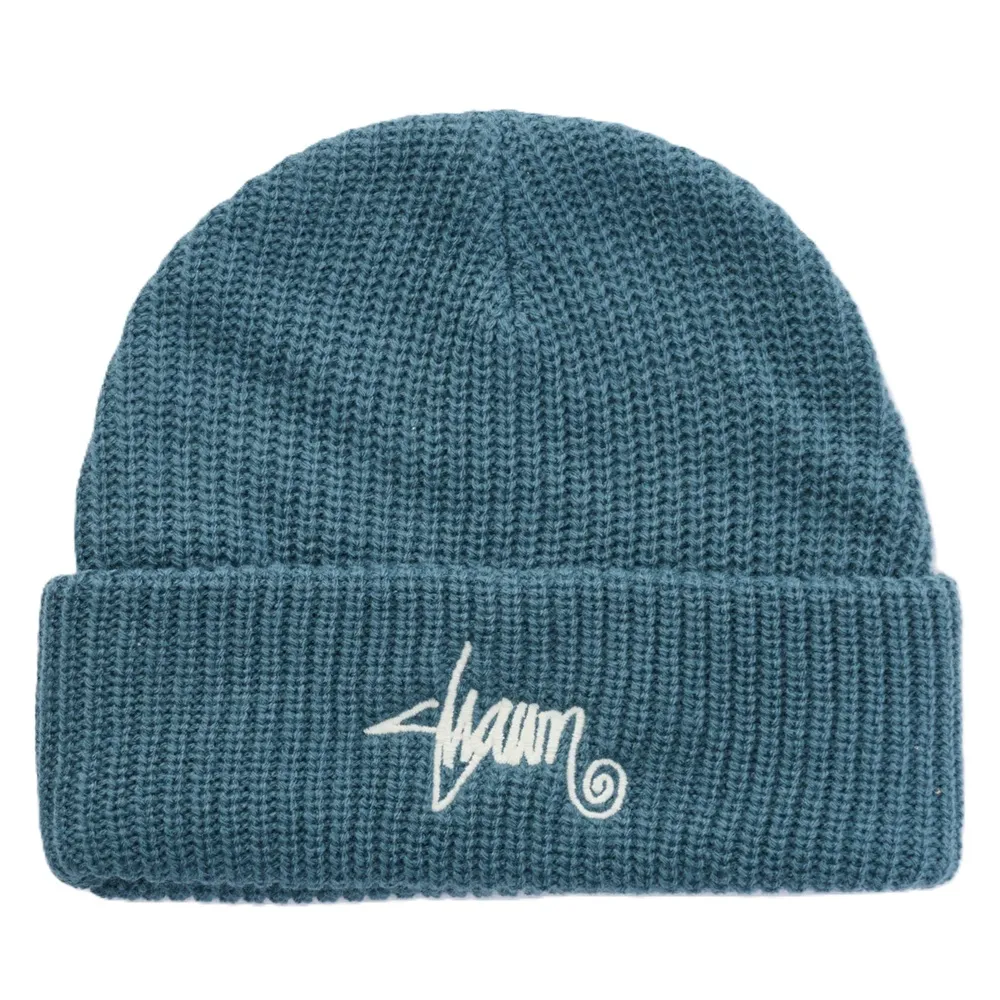 S/Double Shawn Script Mid Marine Blue Beanie