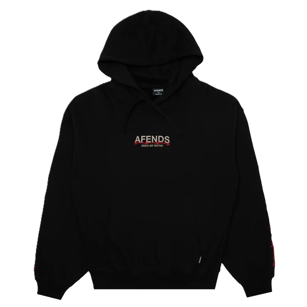 Afends Wired Boxy Black Hoodie [Size: M]