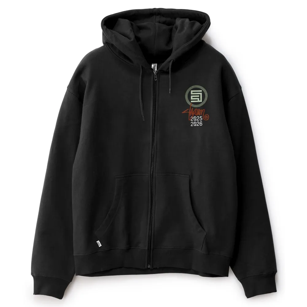 S/Double 25/26 Zip Thru Black Hoodie [Size: L]